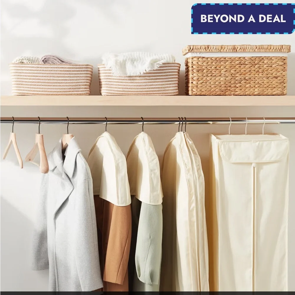 NWT! BRAND NEW Container Store- Natural Cotton Twill Dress Bag- 14x20x54 (Dress)